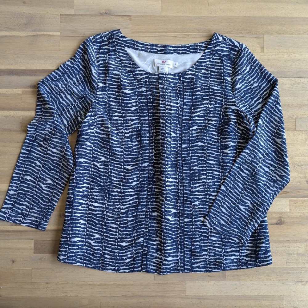 Vineyard Vines Pleated Tiger Stripe Blouse